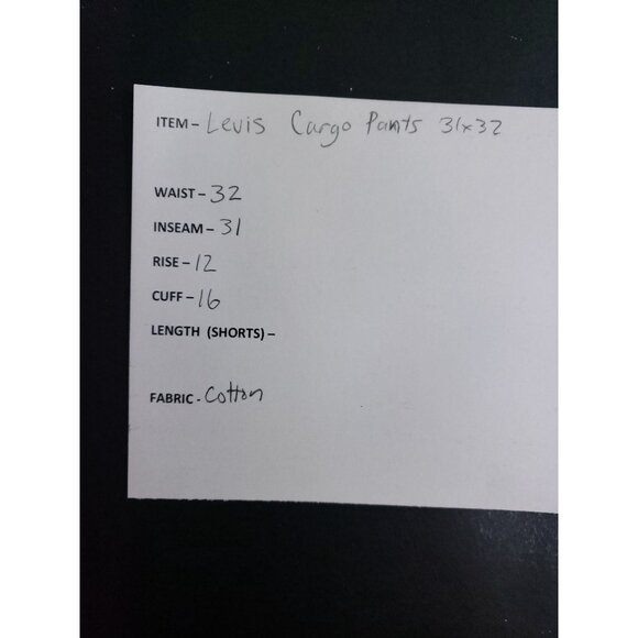 Levis Relaxed Fit Cargo Pants Mens 31x32 Tan Cotton Chino High Rise Tapered Leg - Picture 10 of 11